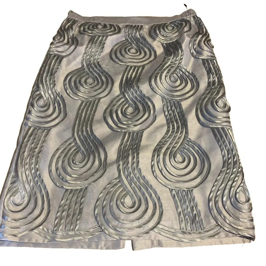 MIDNIGHT VELVET TULLE & TAFFETA SILVER MIDI SKIRT (16) - Image 8