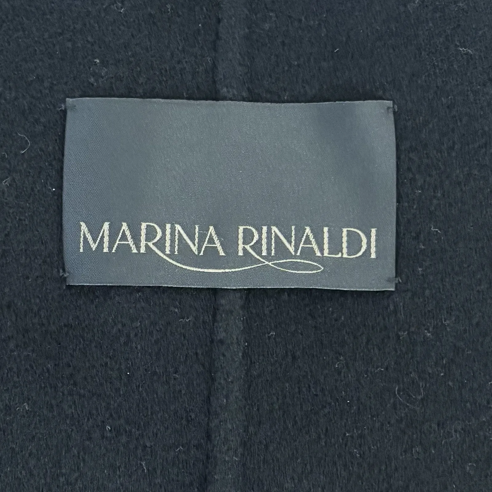 Marina Rinaldi Size M Black 100% Wool Flannel Moto Jacket Max Mara Italy - Image 2