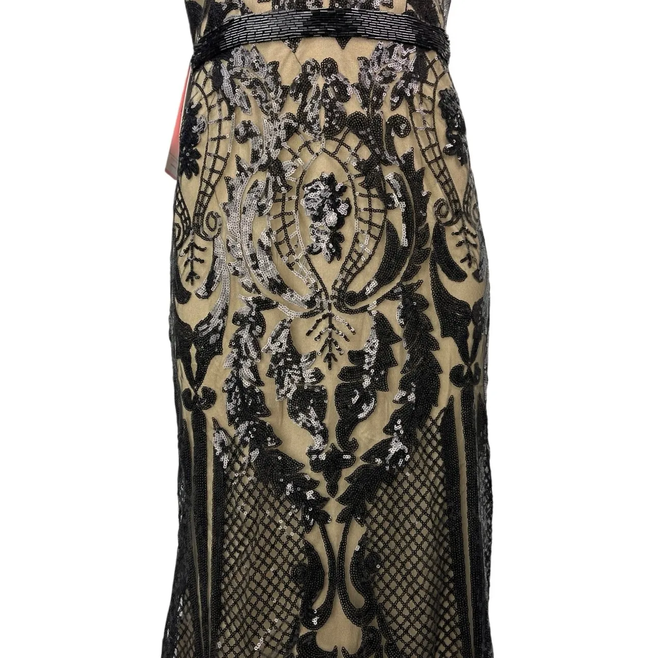 NEW JJ's House Gold Black Sequin Beaded Embellished Sleeveless Maxi Dress Sz 10 - Image 8