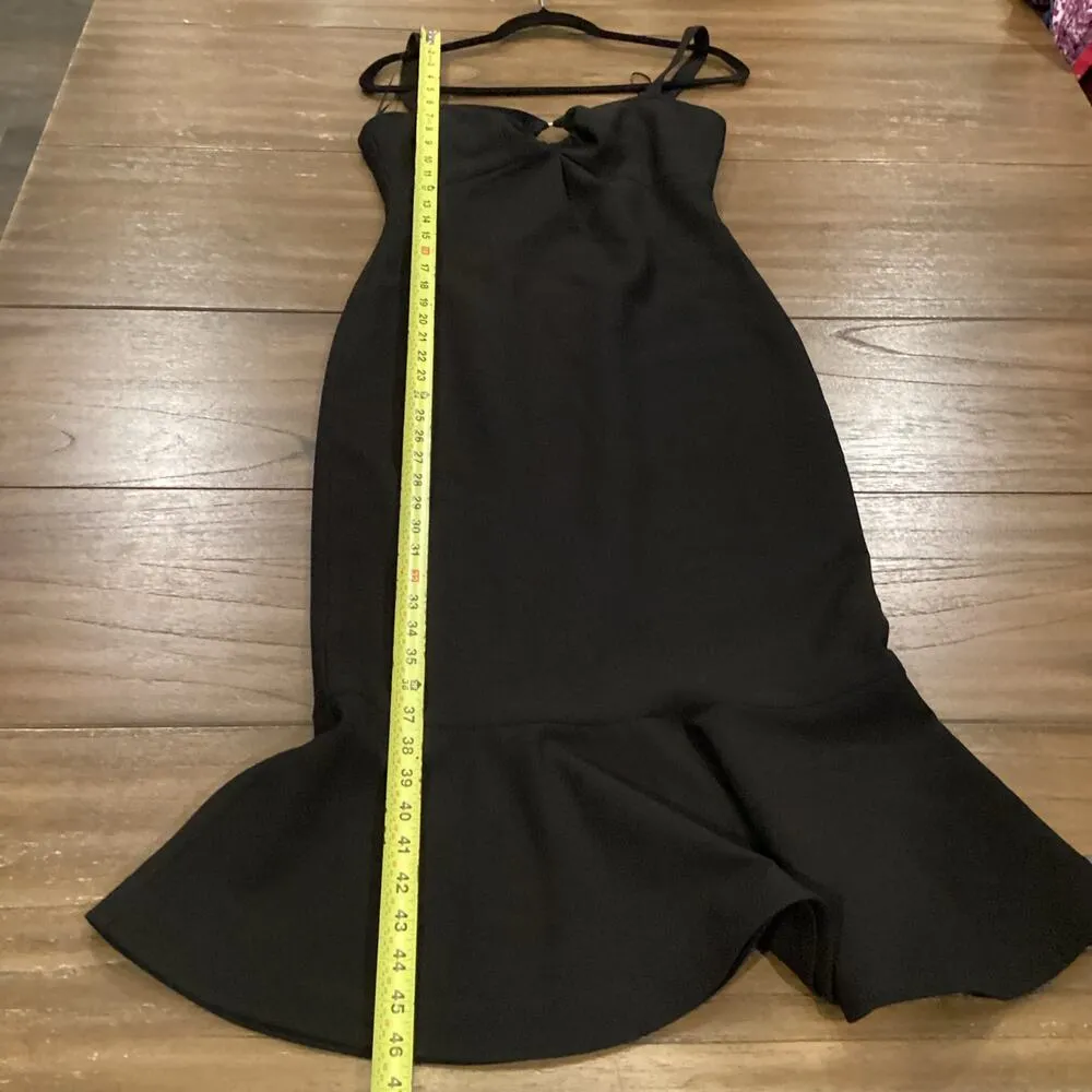 Revolve Likely Tia cutout peplum mermaid black midi bodycon cocktail dress 6 - Image 4