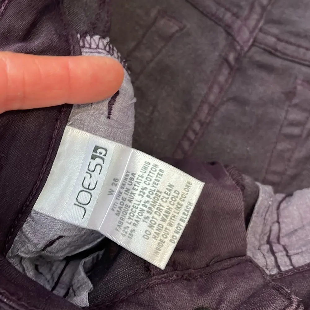 Joe’s jeans, coated, skinny, deep plum, stretchy jeans - Image 3