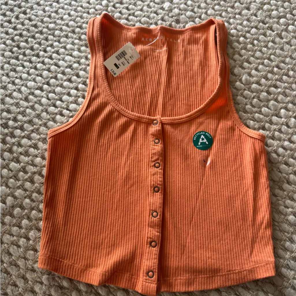 Aeropostale Orange Ribbed Crop Top - Image 4