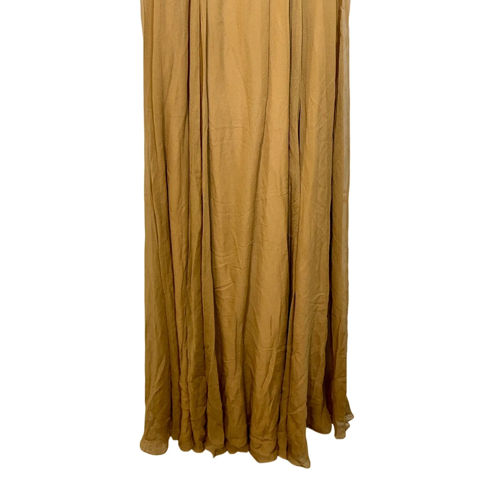 NWT Mandalay Brown Gold Lace Beaded Sequin Long Evening Gown Dress Women Size 10 - Image 4