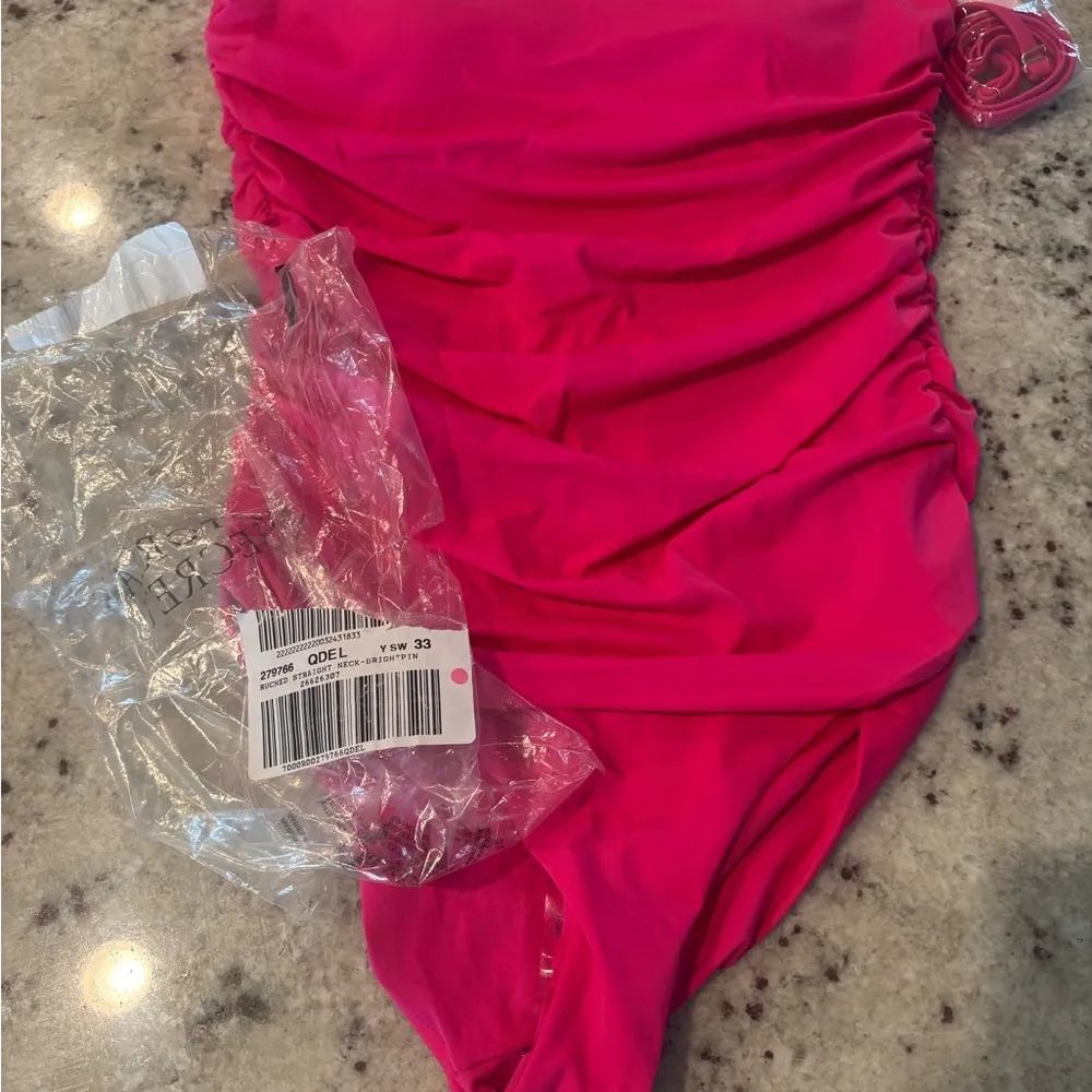 Victoria’s Secret one piece Swimsuit ruched large NWT pink - Image 9