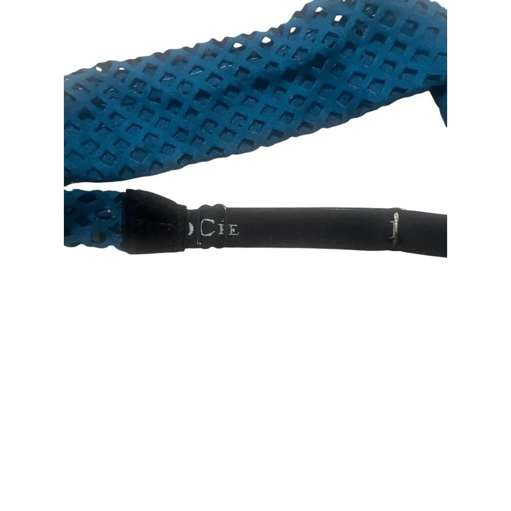 DaCee Adjustable Teal Elastic Headband Adjustable Laser Cut Blue Exercise NWOT Black - Image 3
