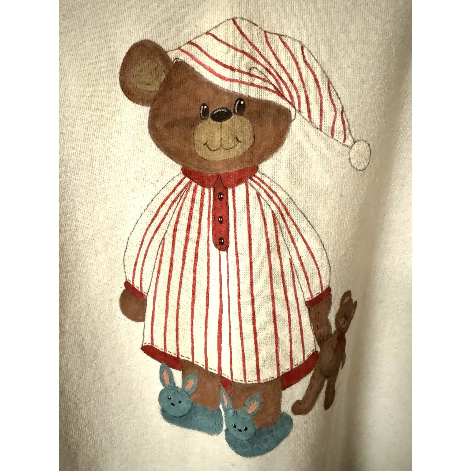 Vintage 80s Wrangler Teddy Bear with his teddy bear Long Sweatshirt Size X-Large - Image 4