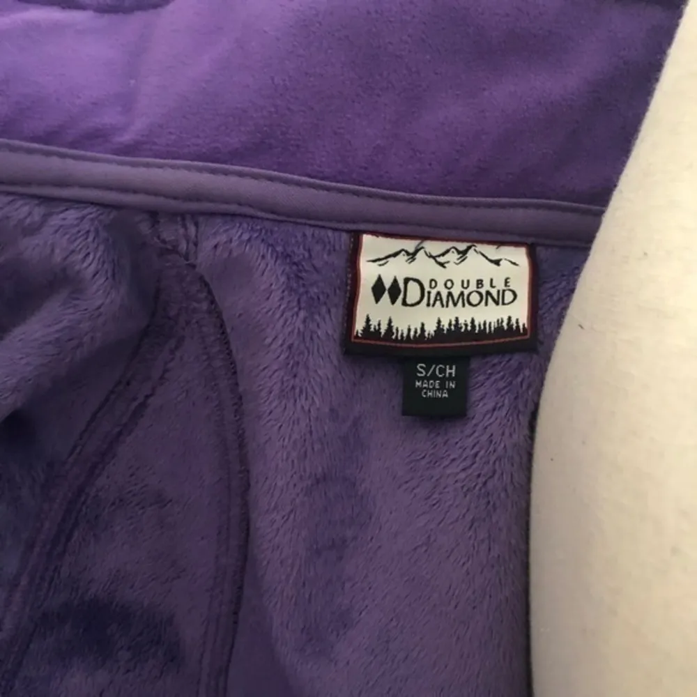 Double Diamond Fleece Outerwear Jacket size S Purple - Image 8