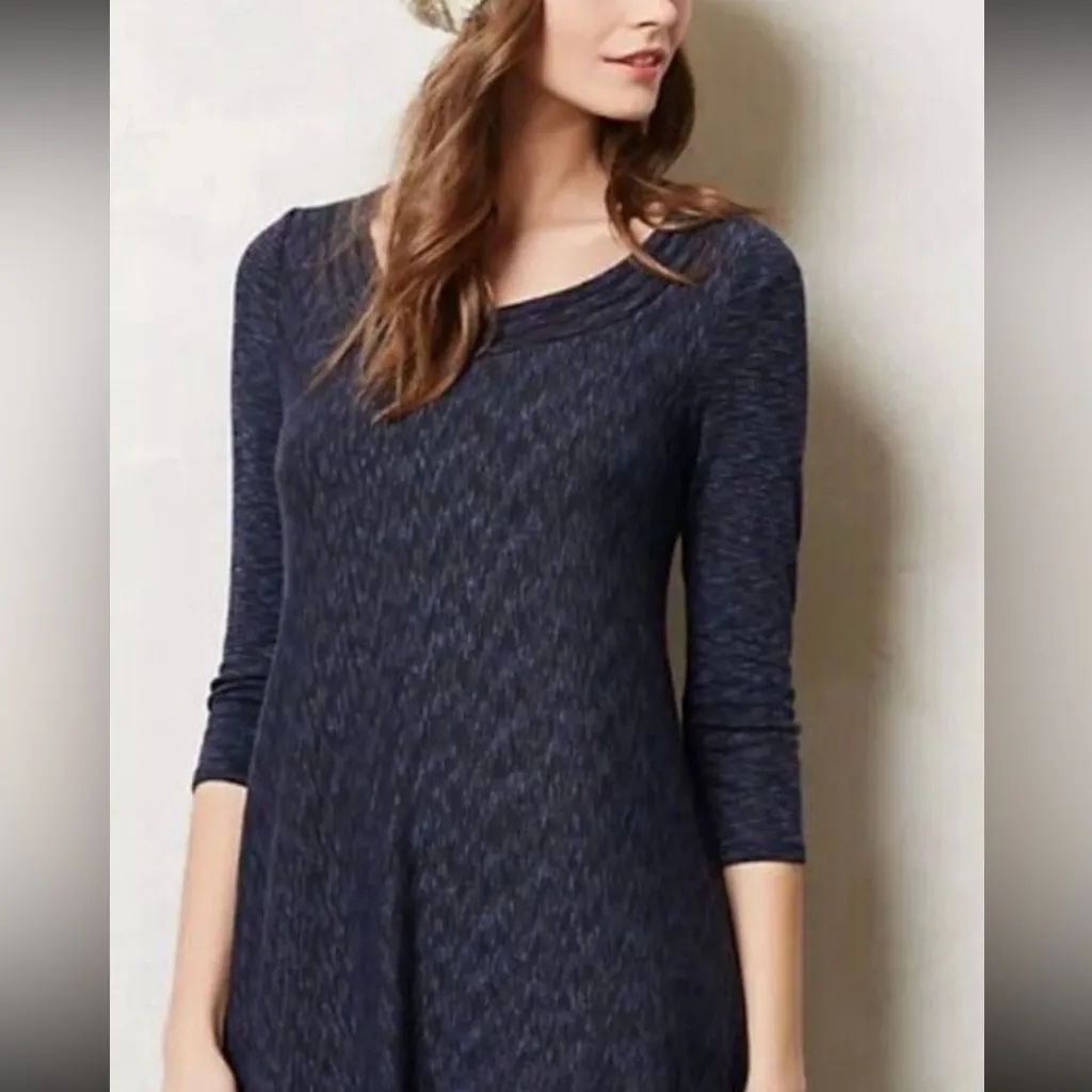 Anthropologie Saturday Sunday Narva Blue Spacedye Swing Dress Size Small - Image 2