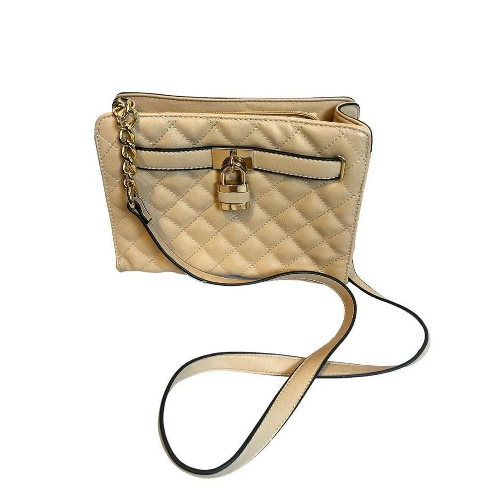 Call It Spring Blush tan nude  crossbody with Gold Accent Messenger Bag Purse Ha - Image 9