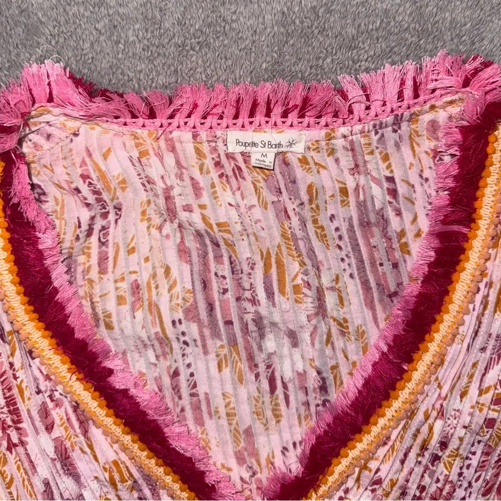 Poupette St Barth Sasha lace trimmed mini dress size medium Orange - Image 5