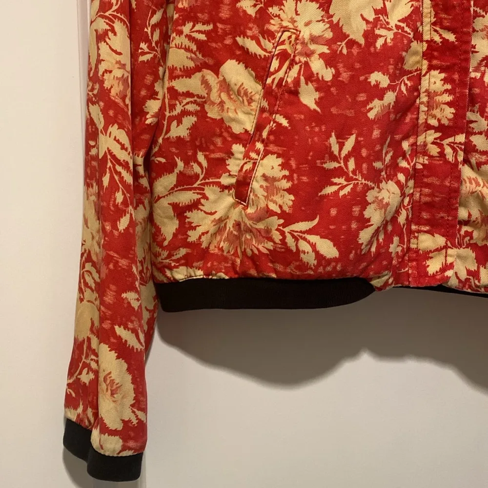 Denim & Supply Ralph Lauren floral cotton crepe Bomber jacket Size Medium - Image 2