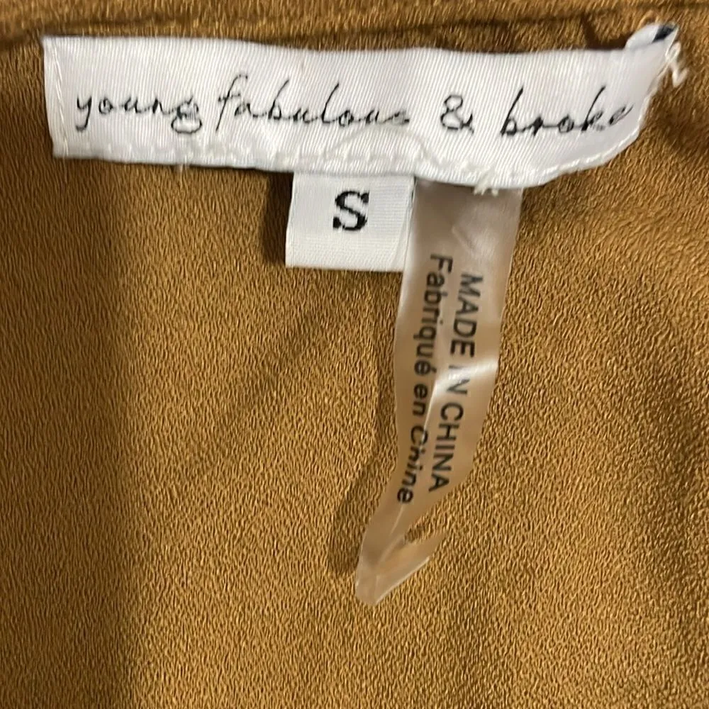 Young‎ Fabulous And Broke Lilly Wrap Maxi Dress Kimono Sleeve Bronze Size Small - Image 7