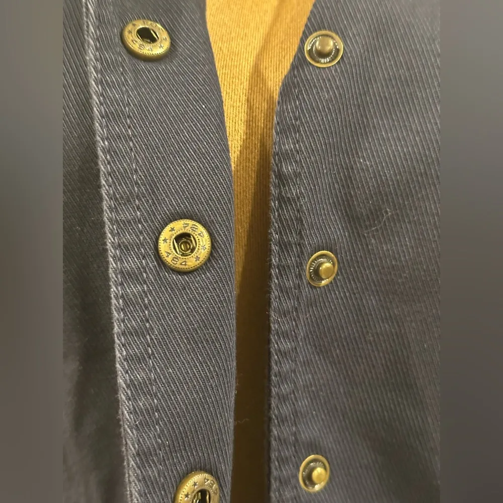 Tommy Hilfiger Blue Jean Military Jacket Brass 6 Buttons Sz XL/XG Extra Large. - Image 8