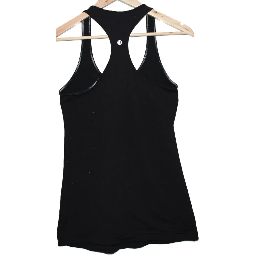 Womens Lululemon Athletica Black Strappy Racerback Sport Workout Tank Top Size 6 - Image 2