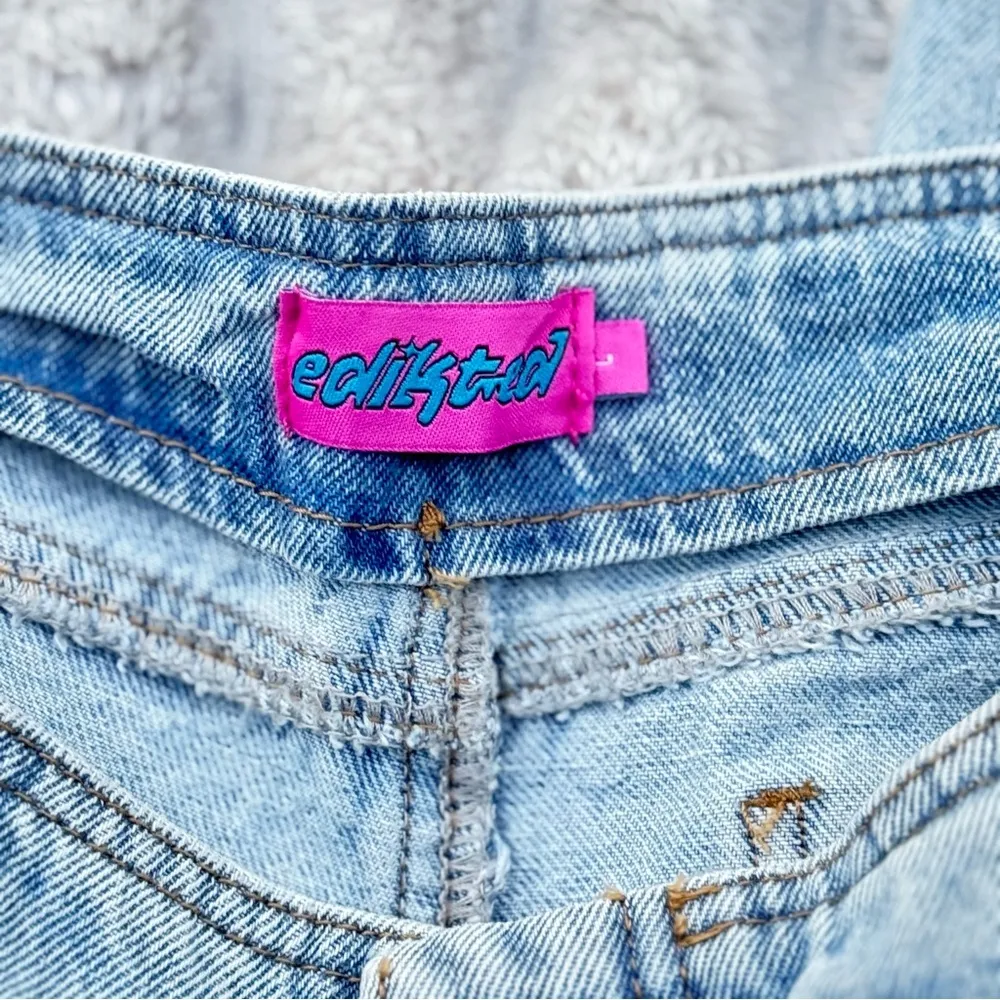 Edikted Spitze Pullover Light Blue Jeans L - Image 4