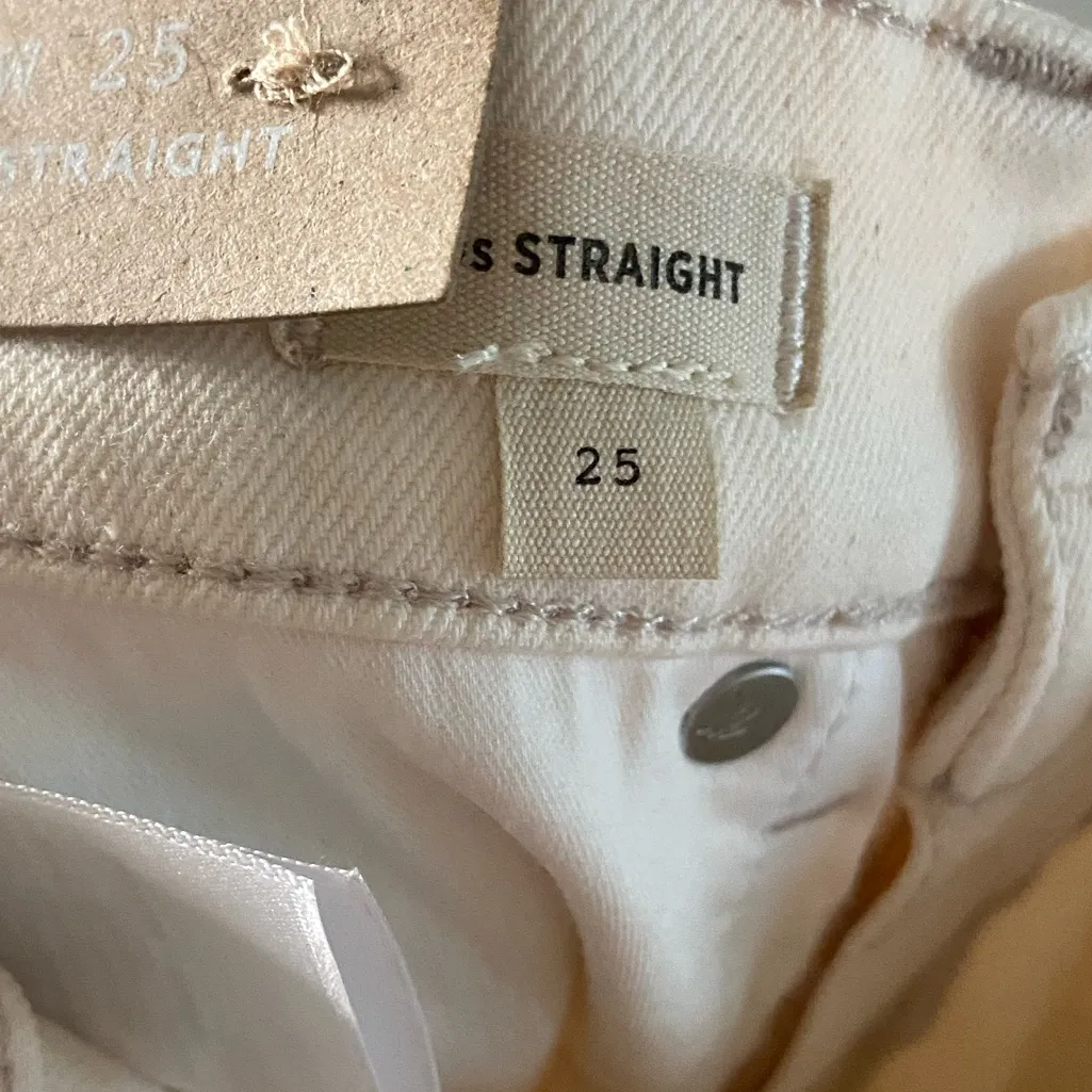 Madewell 90’s straight high rise cream jeans women 25 NWT - Image 8