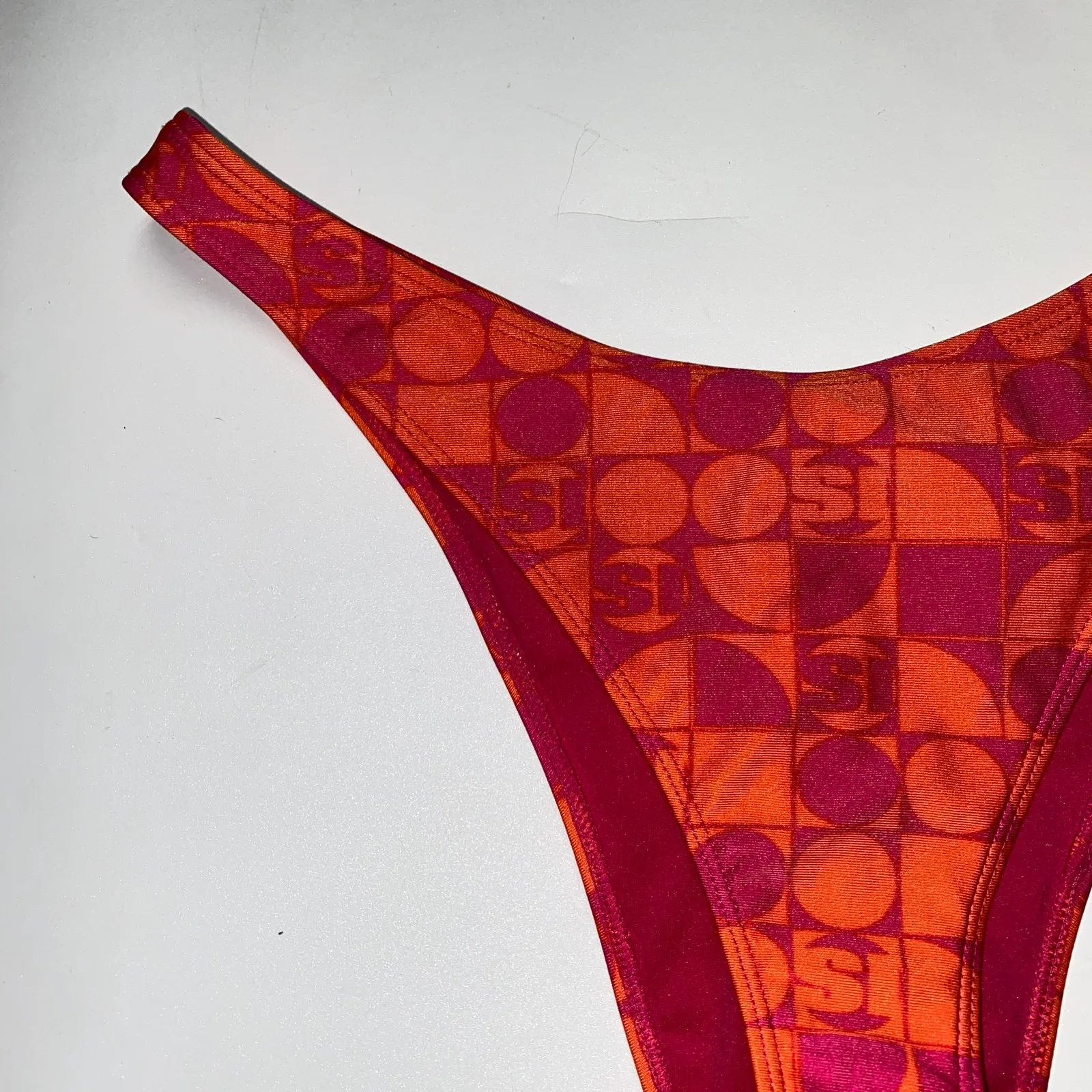 Forever 21 x Sports Illustrated Pink Orange Swim Bikini Bottoms Women's Large - Image 3