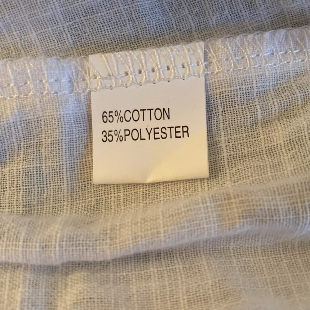 Sun Dress Cotton S/S Tiered Babydoll V neck White Size LARGE - Image 9