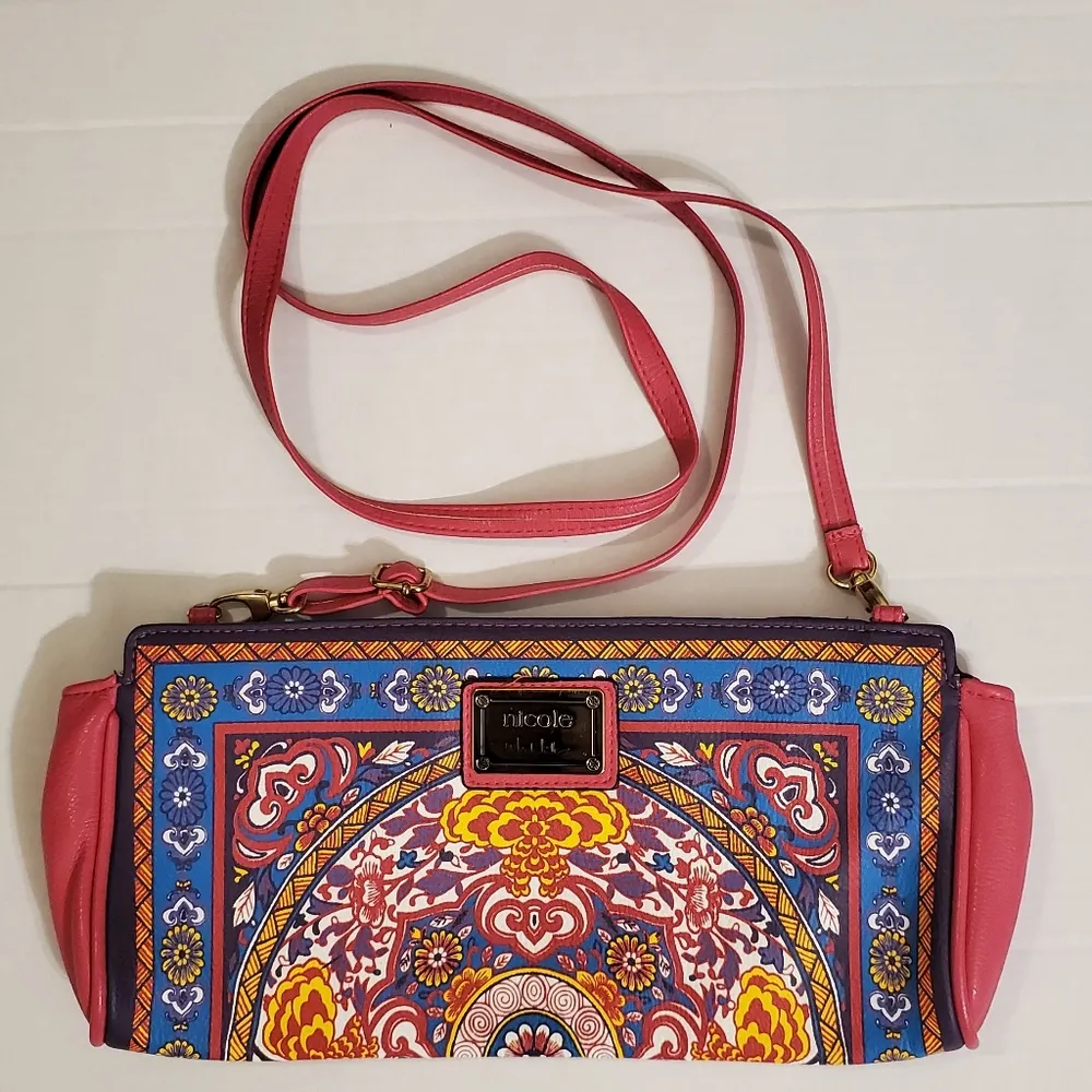 🔥SALE🔥Nicole By Nicole Miller Pink Ornate BOHO Purse - Image 10