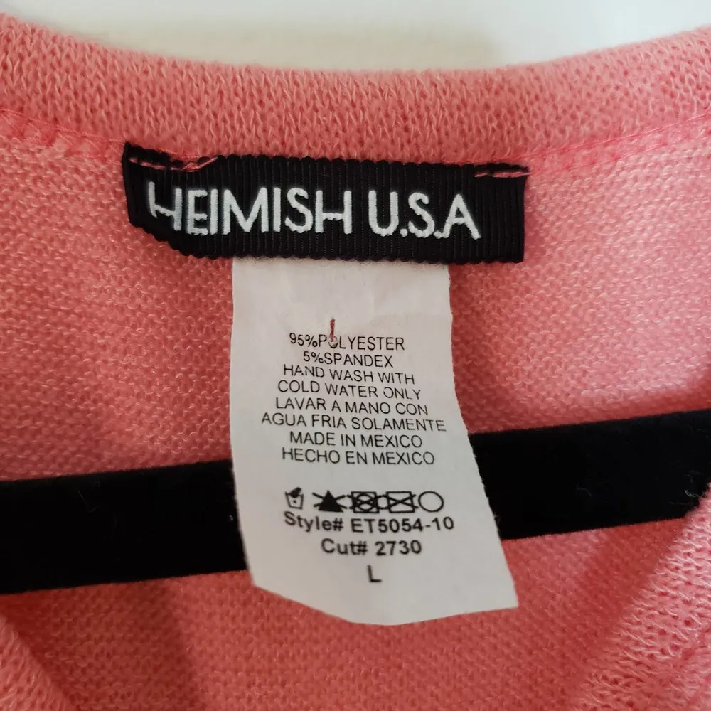 Colorful Pastels Funky Long Sleeve Sweatshirt 80s Vibe Cheetah Print Size Large Pink - Image 6