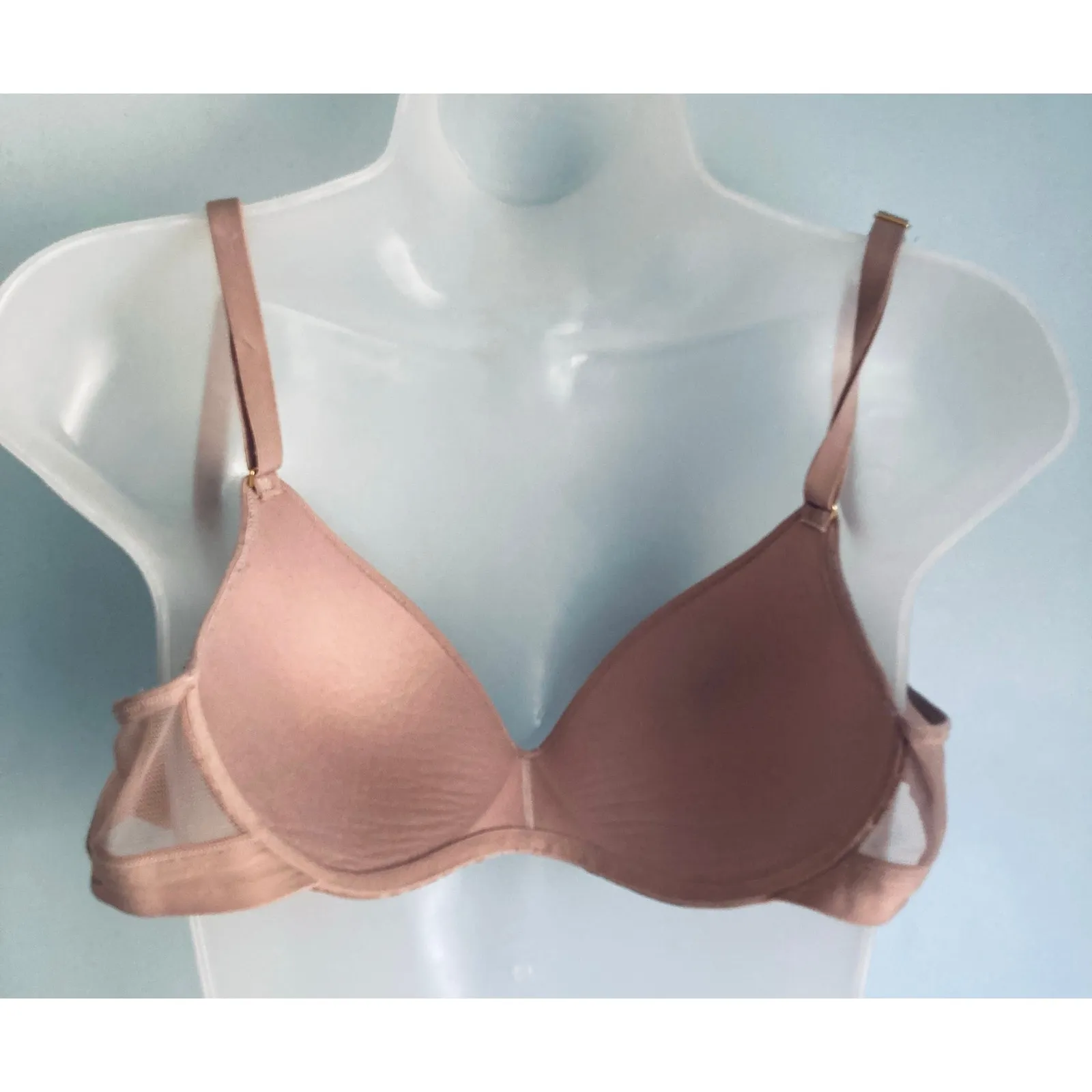 Lively Bra Beige Leaf Print 34C Padded Wireless Brown Size undefined - Image 7