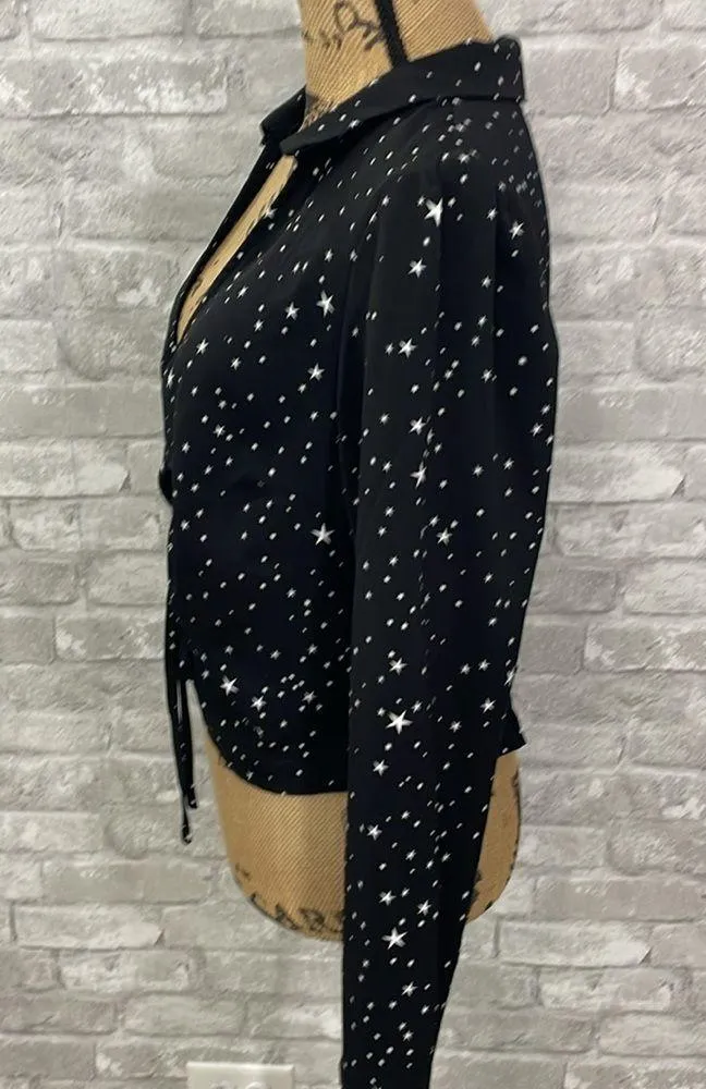 Le Lis Star Print Ruched Blouse - Image 3