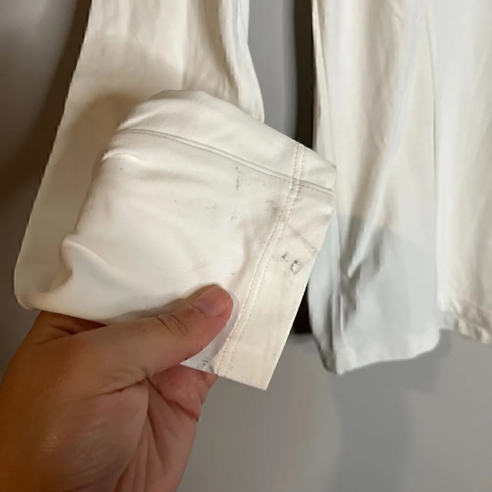 Bogner white embellished rhinestone quarter zip pullover Size M - Image 4