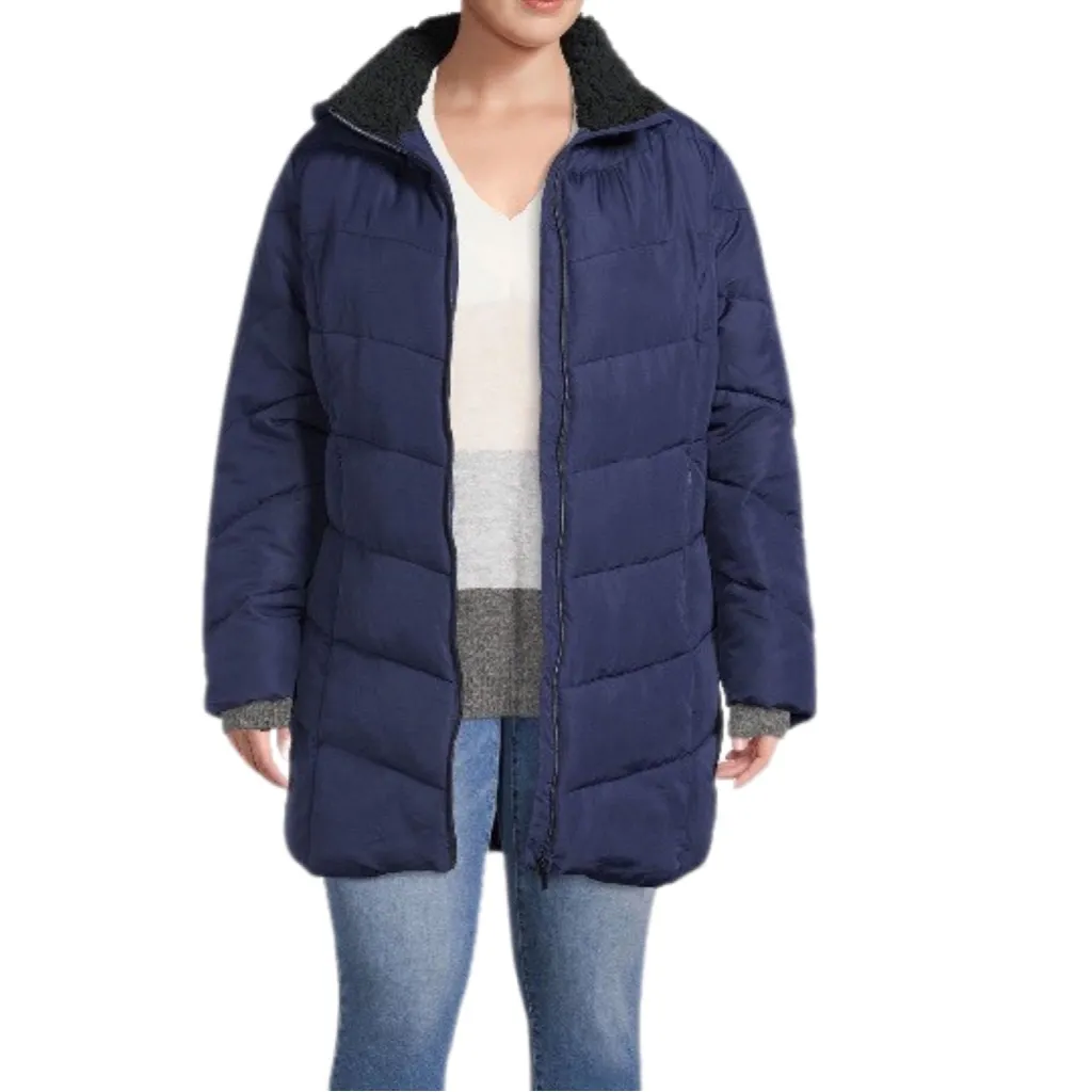 NWT Big Chill Chevron Quilted Puffer Jacket with Hood Blue - Image 5
