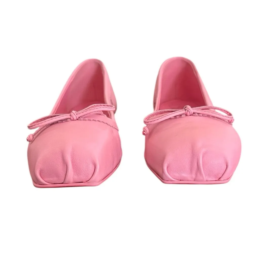NEW Christian Louboutin Mamadrague Napa Bow Ballerina Flats size 39 Pink - Image 7