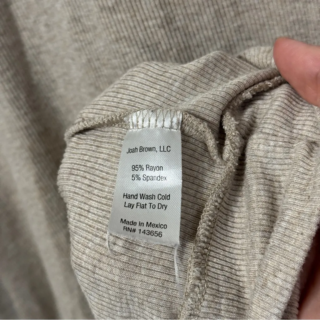 JOAH BROWN Bungalow Hoodie Oatmeal Ribbed One Size - Image 8