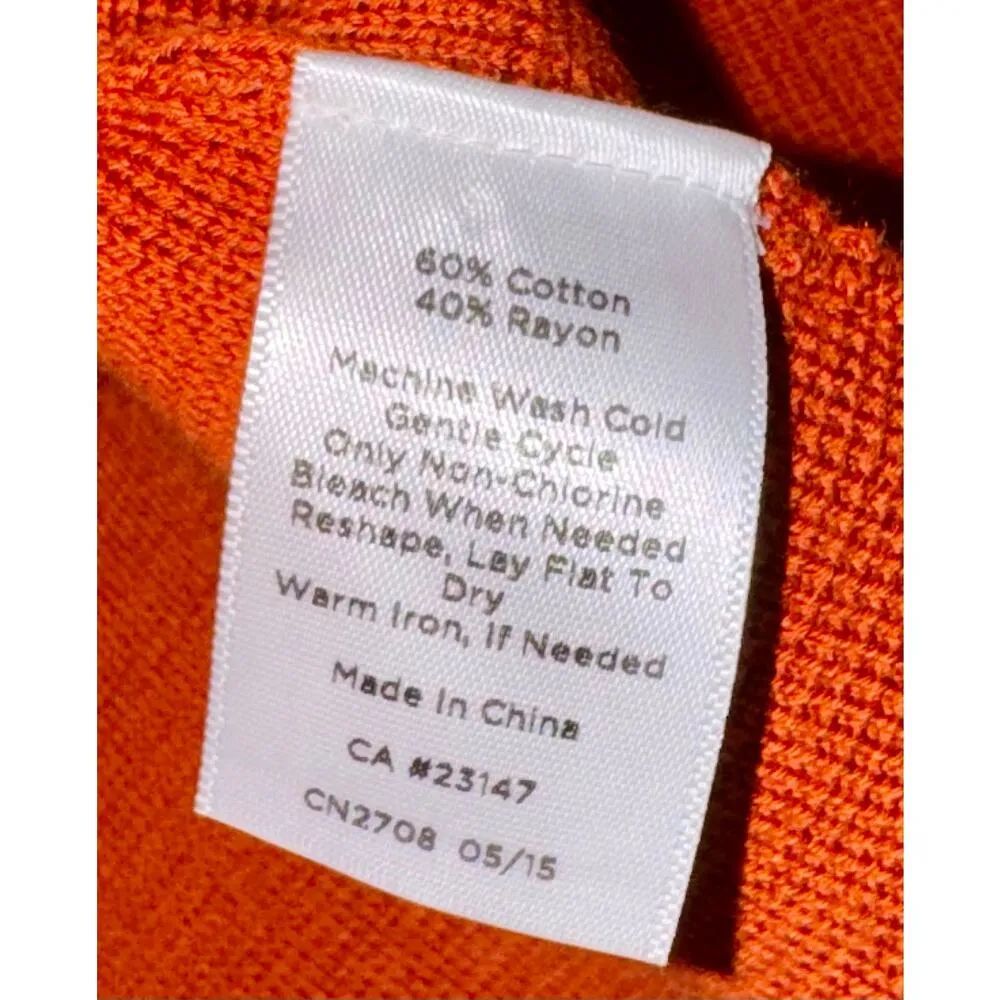Talbots  Women's Burnt Orange Jacket Size XS Heavy Knit Button Up Pockets Fall - Image 6