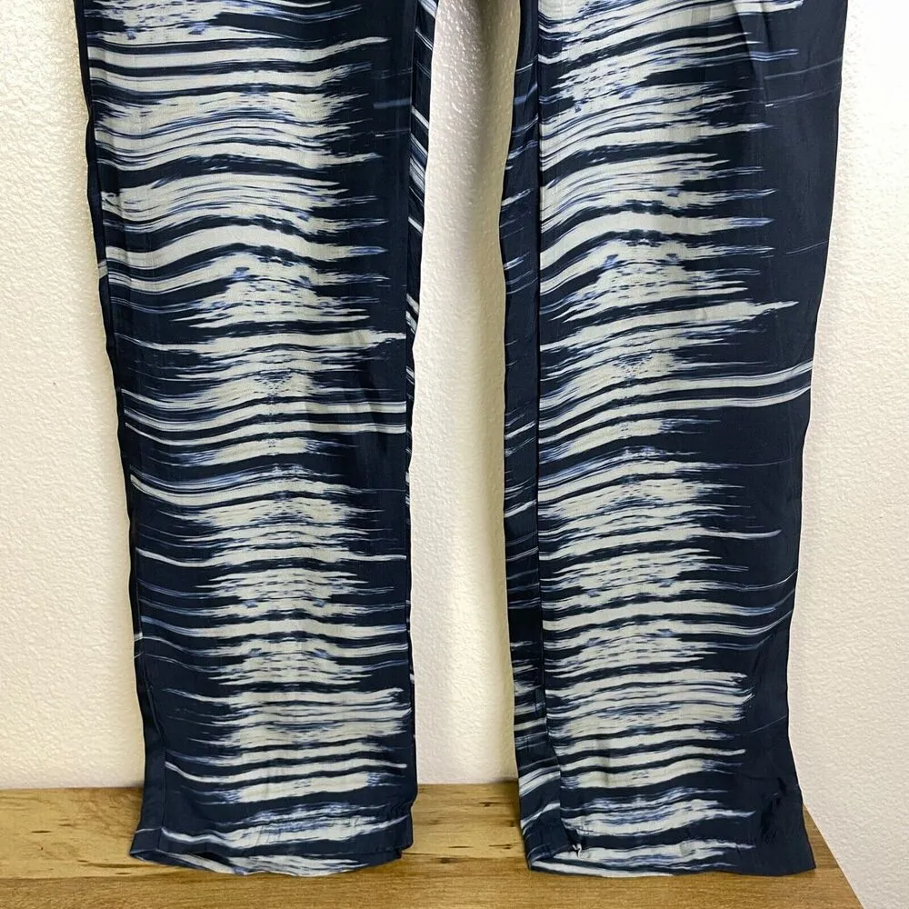 Johnny Was Pete Greta Pants Small Blue Elastic Waist Drawstring Lounge Cupro - Image 4