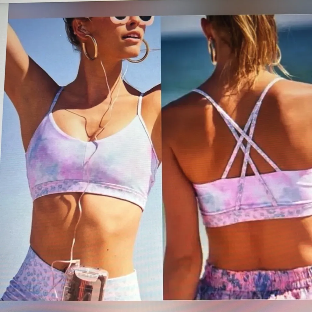 LoveShackFancy X Bandier Mixed Print Leggings and Sports Bra Set - Image 3