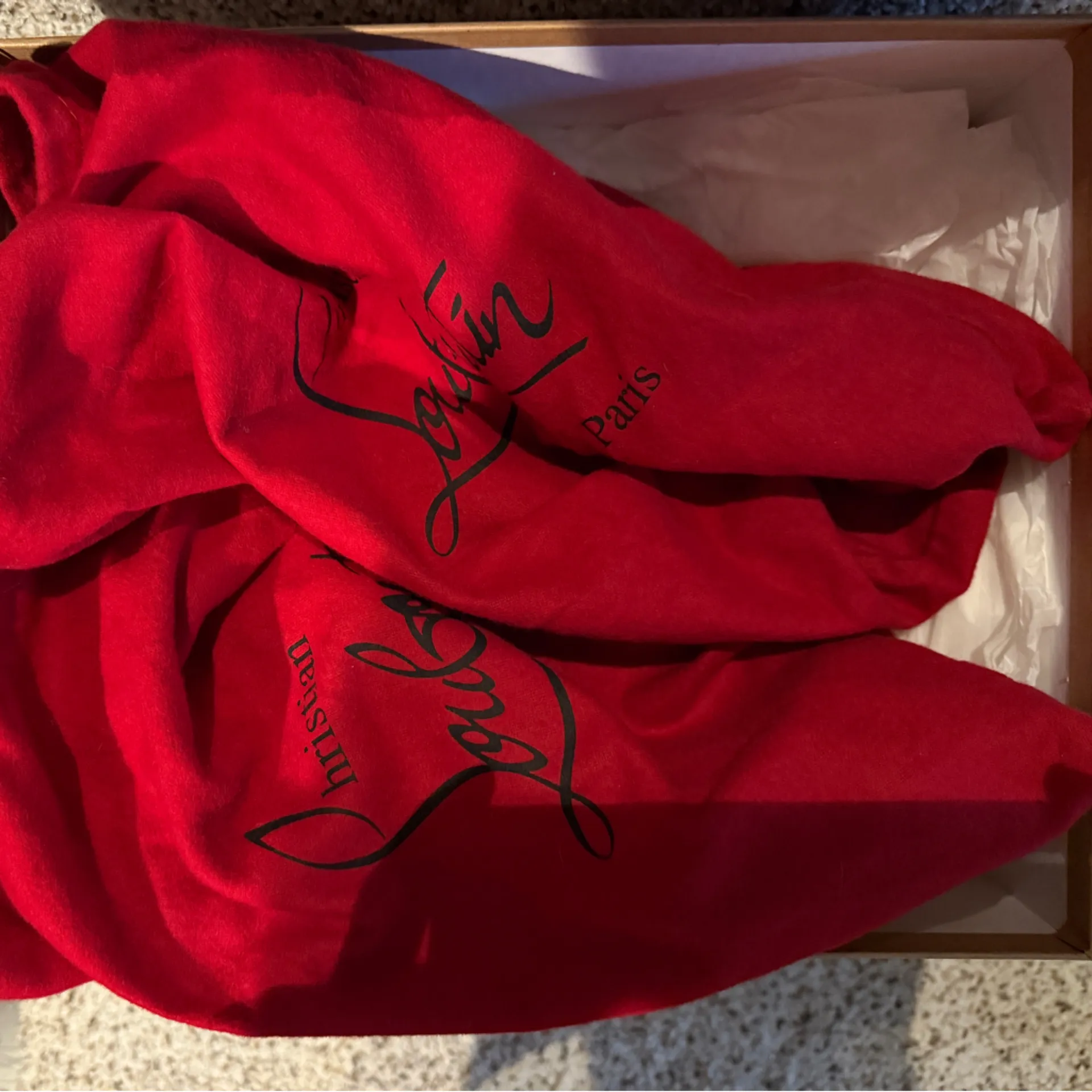 Christian Louboutin Suspenodo Glitter Flocked Patent PVC Sling 85 Pumps, size 38 - Image 11