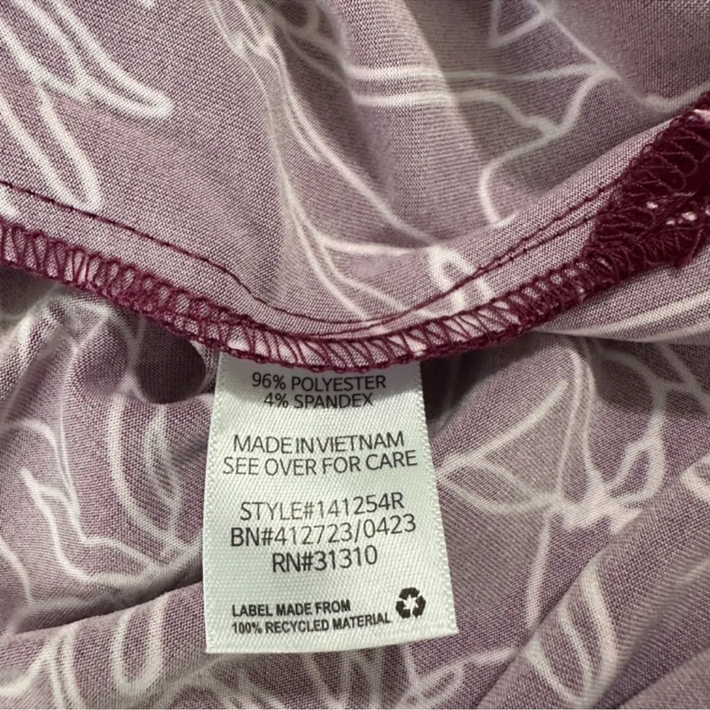 Fortune & Ivy Floral Flowy Midi Maroon Dress Size Small - Image 8