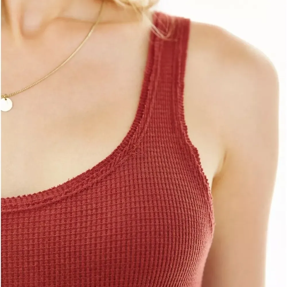 BDG Red Racerback Penelope‎ Waffle Knit Fit + Flare Dress - Image 10