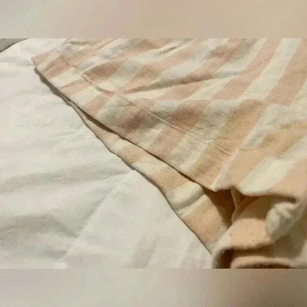 American Eagle Shorts Women’s Size‎ L Peach Cream Paperbag High Rise Striped - Image 8