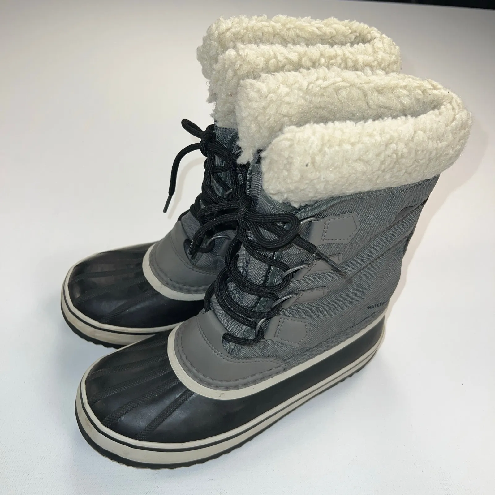 Sorel Carnival Waterproof Insulated Boot Quarry/Black Shearling Lined Size 7.5 - Image 13