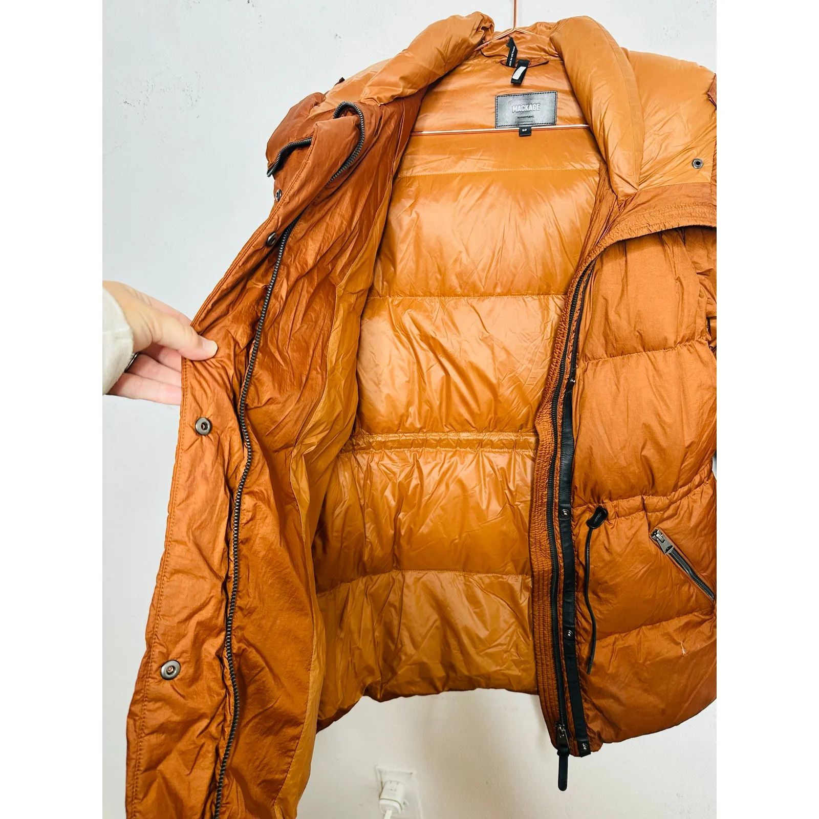 MACKAGE Brown Nylon Puffer Long Sleeve Freya Puffer Jacket Size Small REPAIRED - Image 16