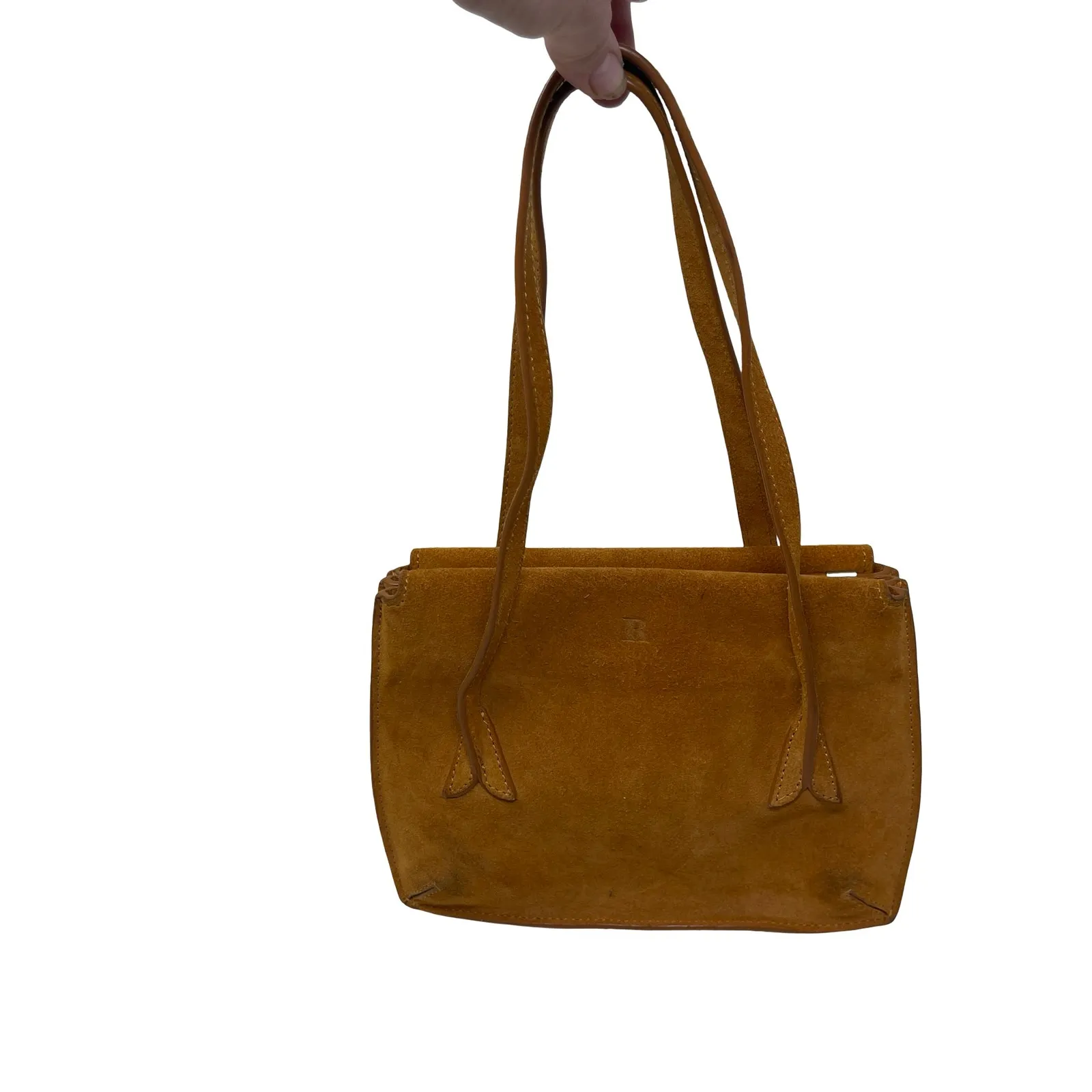 Rouje Le J Bag French Suede Leather Handbag in Brown Tan - Image 2
