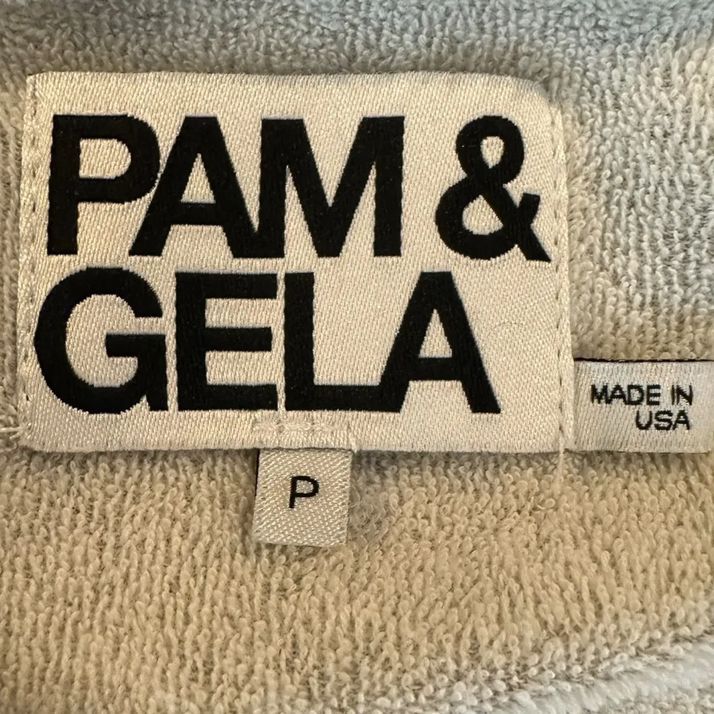 Pam & Gela Juicy Couture Distressed Tie Side V Neck Sweatshirt Oversized Small - Image 8