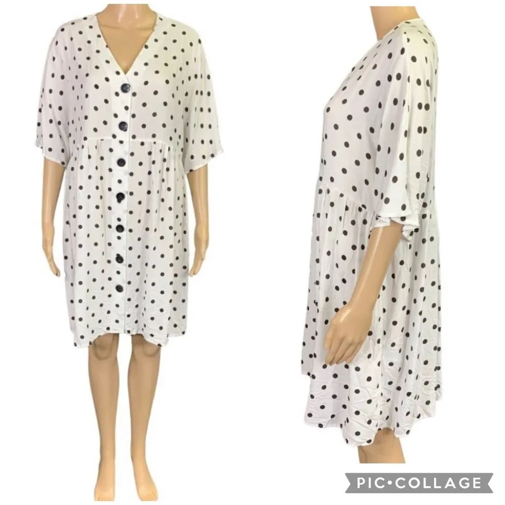 ASOS Womens Shirt Dress Maternity Nursing Polka Dot Button Down Relaxed Fit Sz 8 - Image 2