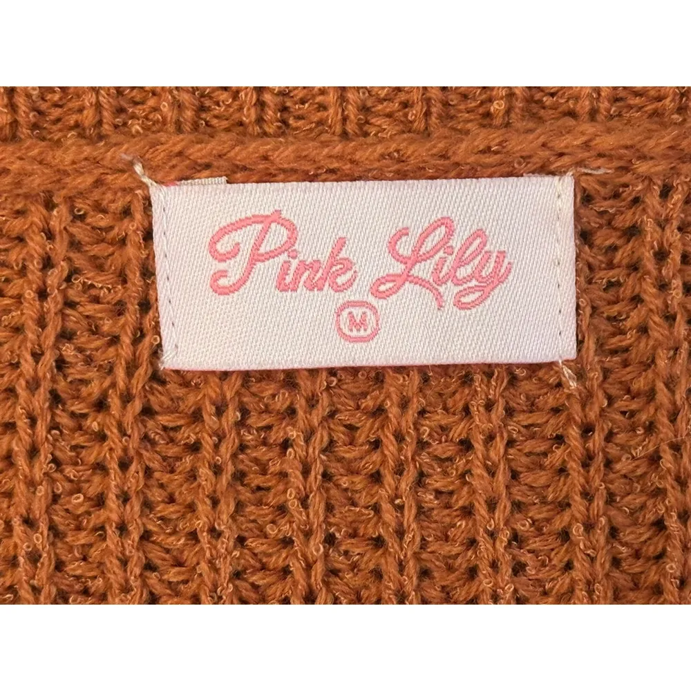 Pink Lily Medium Burnt Orange Knit Sweater (Sweater Only) - Image 14