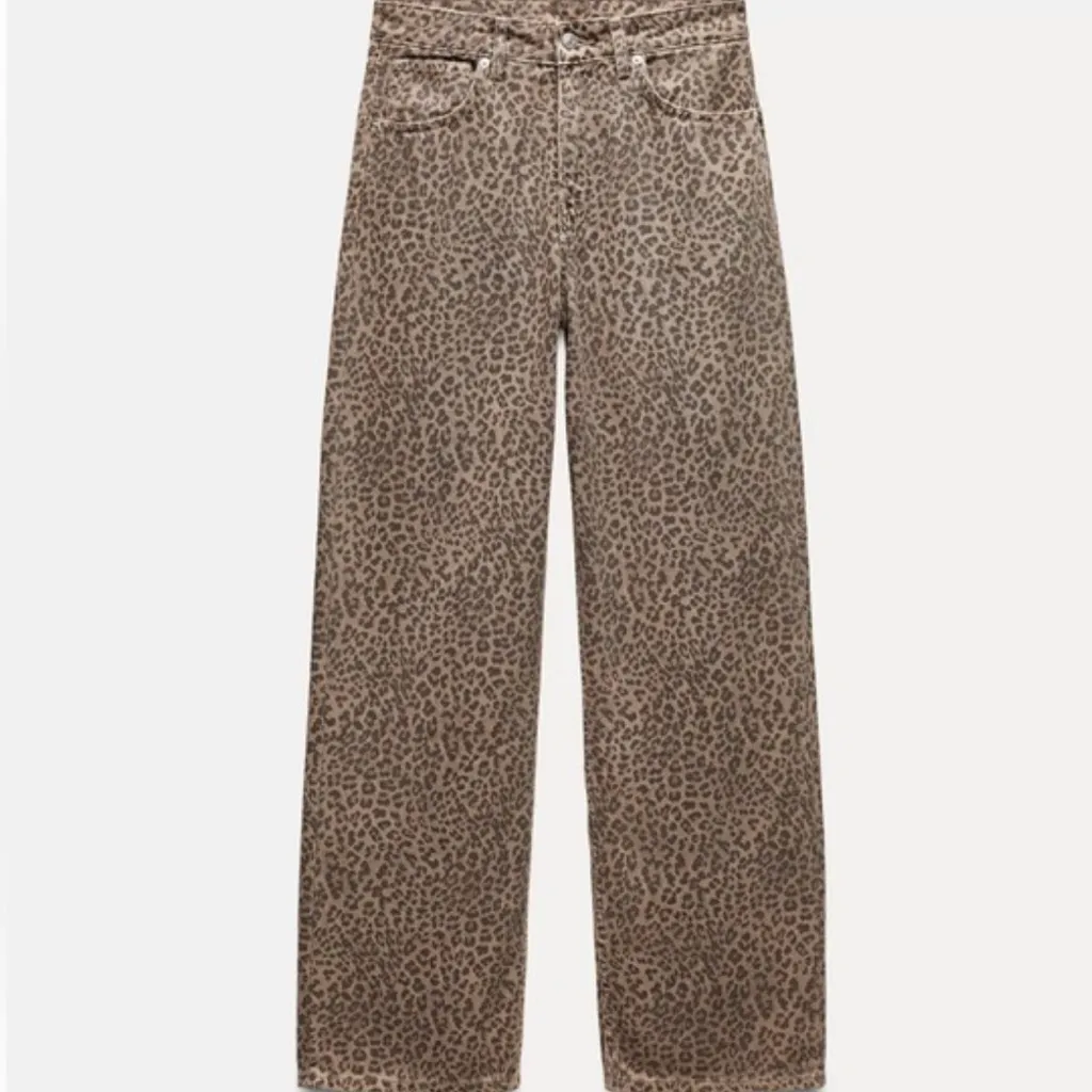 Zara Leopard print TRF Wide leg pants - Image 2