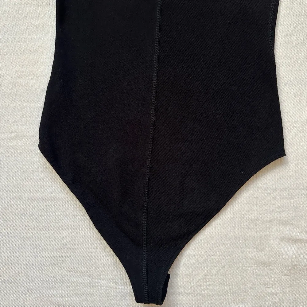 EUC All Saints Jamie Long Sleeve Ribbed Black Bodysuit Top Square Nexk - Size 6 - Image 9