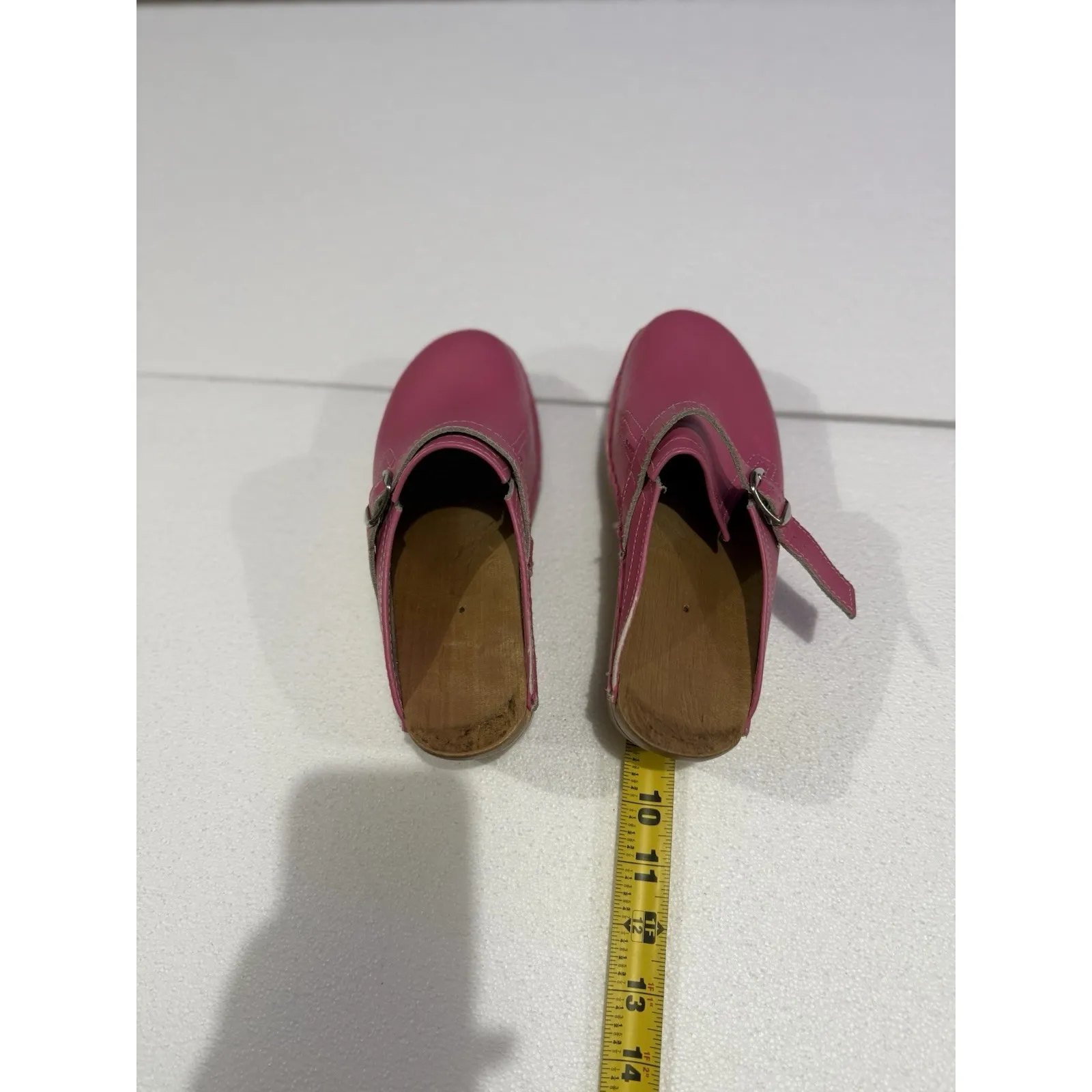 Women's Troentorps Toffelfabrik Swedish Leather Pink Clogs Size 36 - Image 5