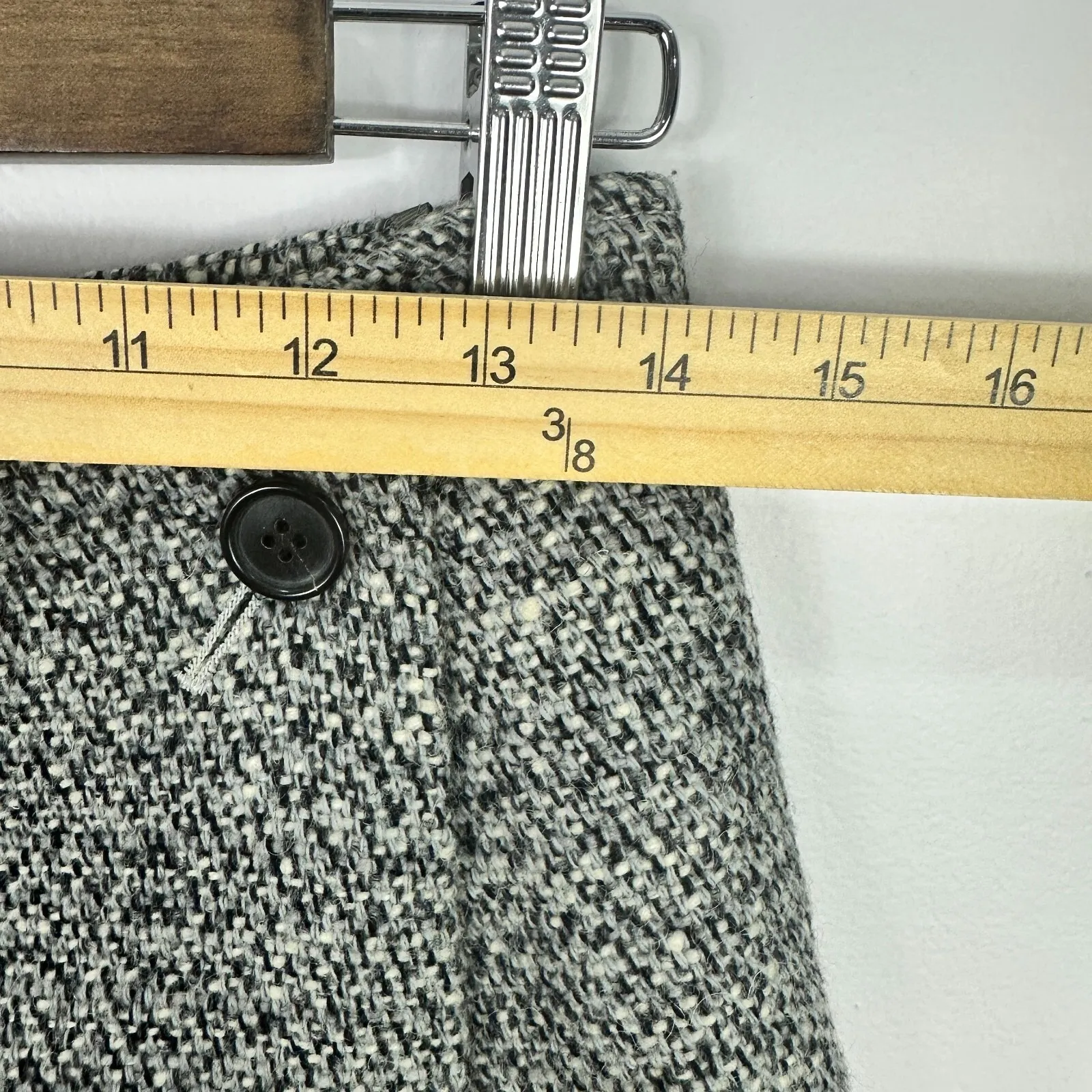 Alexander McQueen Skirt 40 Gray Wool Tweed Minimalist Quiet Luxury Academia - Image 3