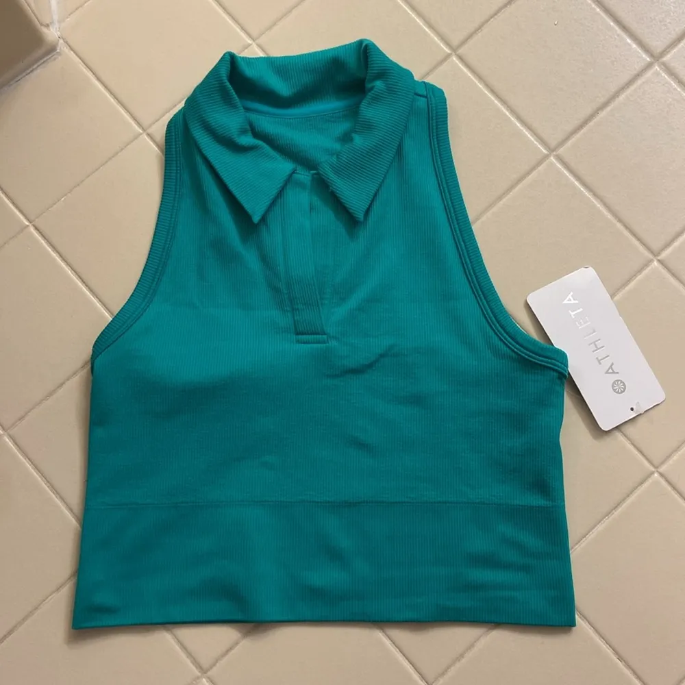 seamless crop polo tank. S - Image 2