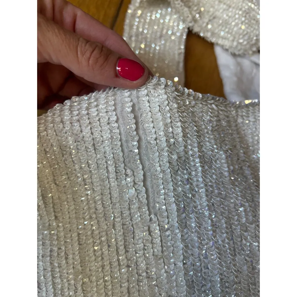 retrofete Gabrielle Beaded Robe Dress Moonglow White Womens Size XS - Image 10