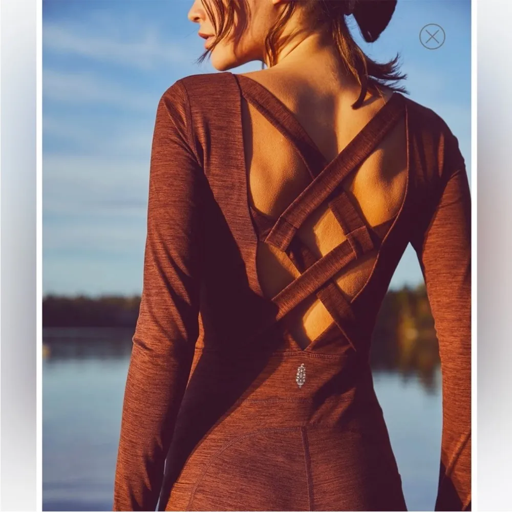 Free People Movement Relieve Crossback Jumpsuit Brown Size L - Image 5